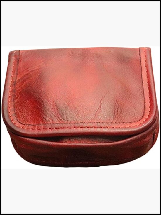 Amazon.com: CTM Leather Fold Up Coin Change Pouch with Snap  Men\'s Leather Coin Purse Bifold Wallet Push Button Closure Change Pouch